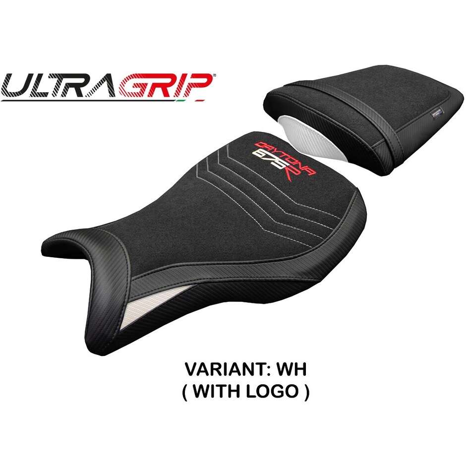 TPZ Italia Sitzbezug speziell für Triumph Daytona 675R (Modelljahre 2006–2012) mit Ripley Ultragrip-Sockel