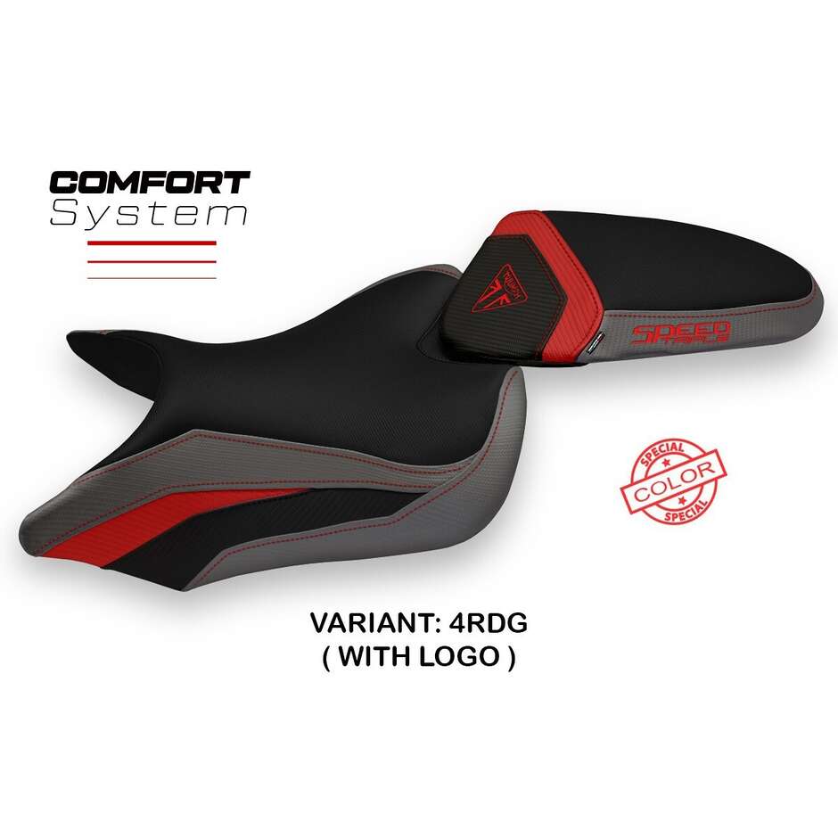 TPZ Italia Sitzbezug speziell für Triumph Speed Triple Modelle 2016 - 2021, Sonderfarbe, Komfortsystem, Jerseys