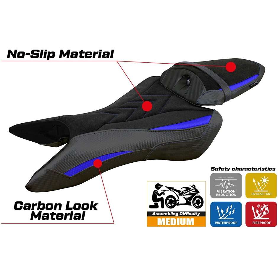 TPZ Italia Sitzbezug speziell für Yamaha MT-09 Modell 2024-2025 Mus Velvet Ultragrip