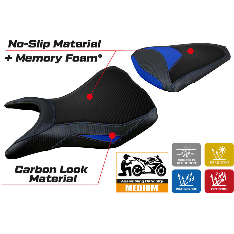 TPZ Italia Sitzbezug speziell für Yamaha R25 2014 - 2020 Eraclea Komfortsystem Modell