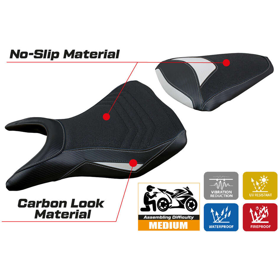 TPZ Italia Sitzbezug speziell für Yamaha R3 2015 - 2024 Jesolo Modell Ultragrip