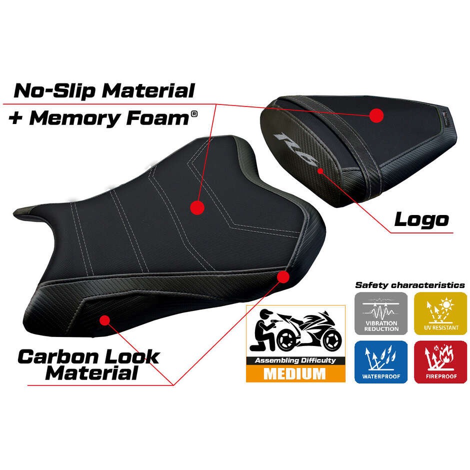 TPZ Italia Sitzbezug speziell für Yamaha R6 Modell 2006 - 2007 Aichi Komfortsystem