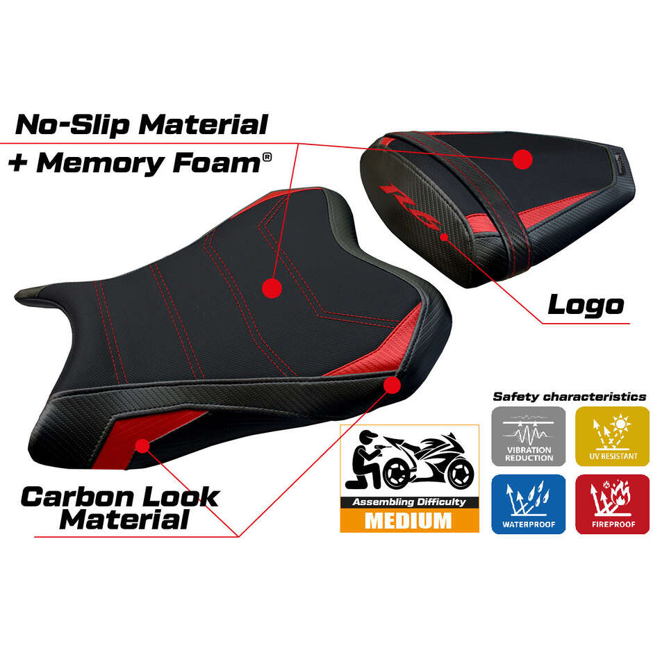 TPZ Italia Sitzbezug speziell für Yamaha R6 Modell 2006 - 2007 Aichi Komfortsystem