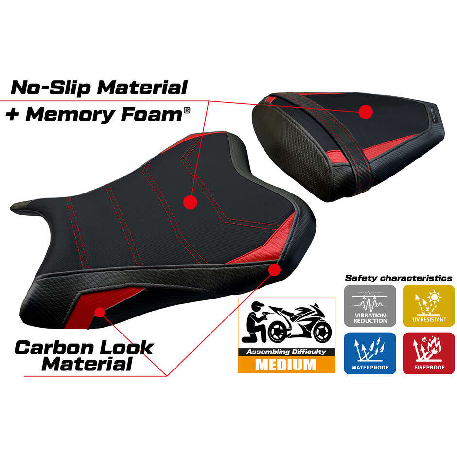 TPZ Italia Sitzbezug speziell für Yamaha R6 Modell 2006 - 2007 Aichi Komfortsystem