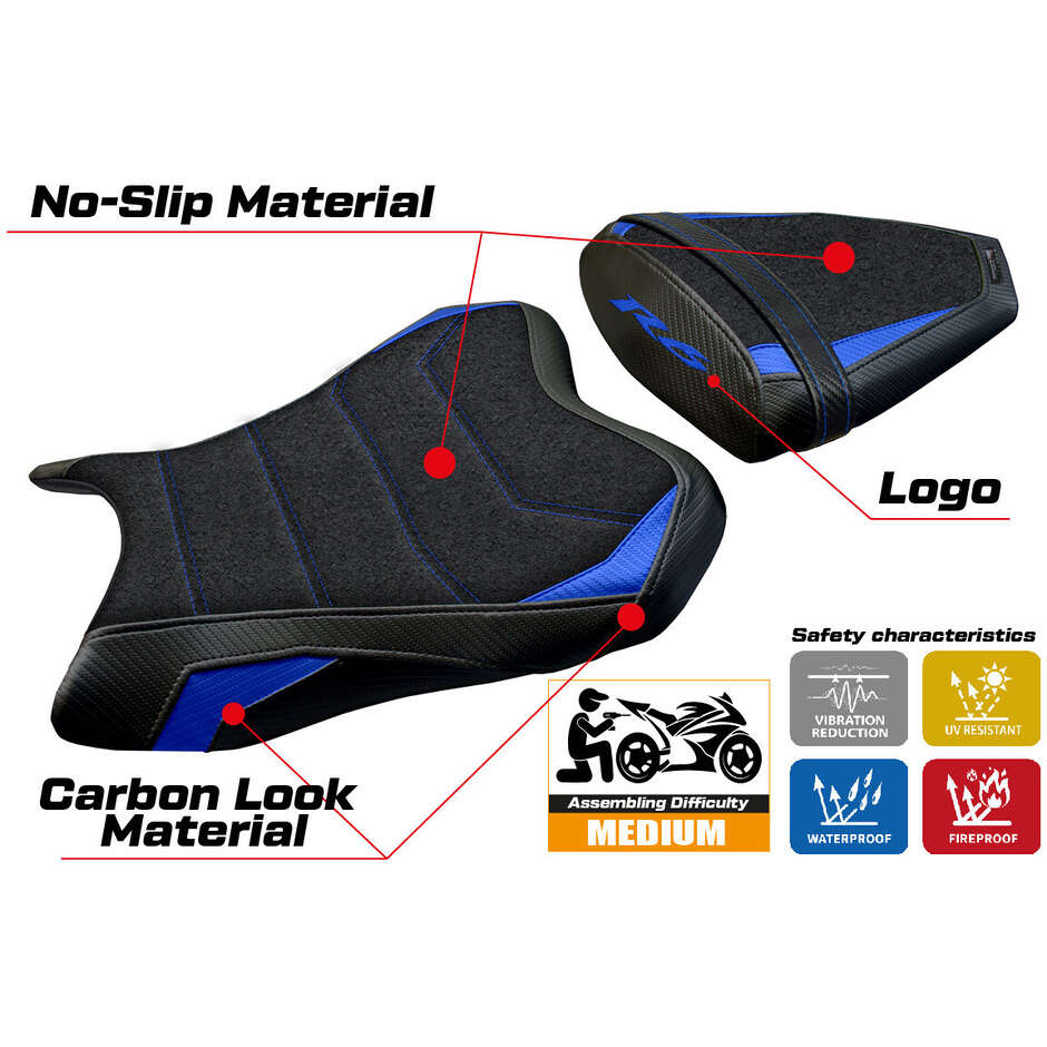 TPZ Italia Sitzbezug speziell für Yamaha R6 Modell 2006 - 2007 Aichi Ultragrip