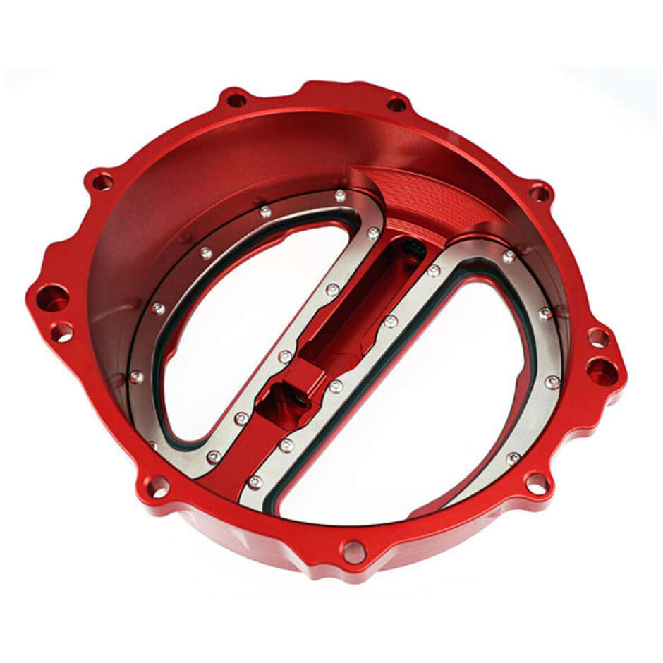 Transparent clutch cover MV Agusta CA301 - wire control CNC Racing Red