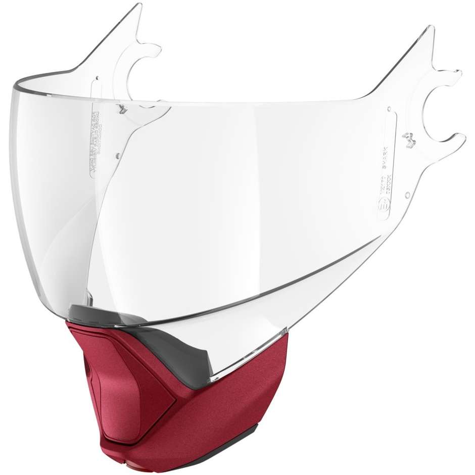 Transparent Shark Visor for EVOJET Helmet Matt Red Chin Guard