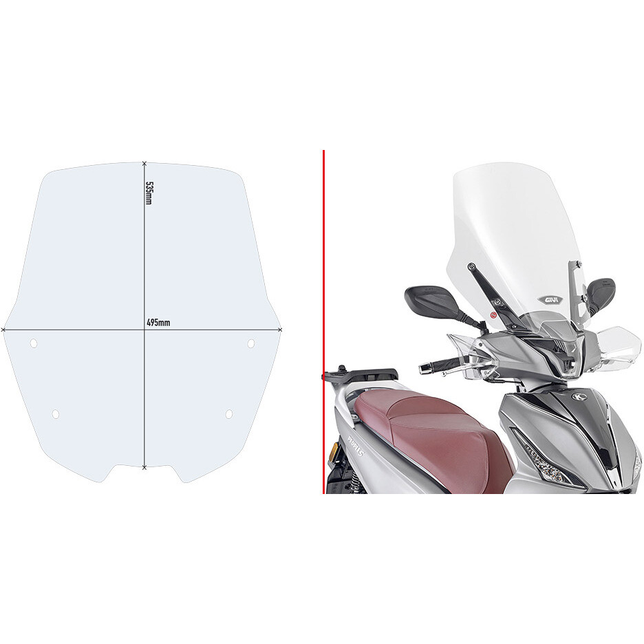 Transparente Windschutzscheibe Givi D6113ST für KYMCO People S 125-150-200 (20 > 24)