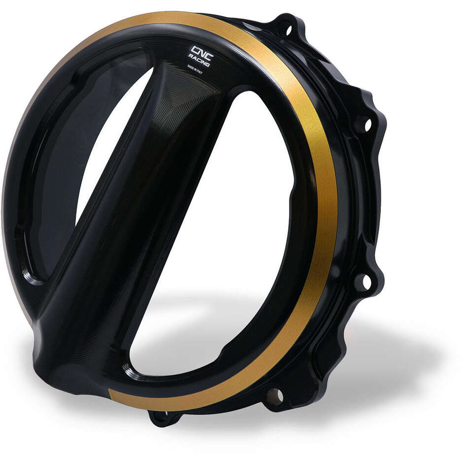 Transparenter Kupplungsdeckel CA301 MV Agusta - Kabelsteuerung - Zweifarbig CNC Racing Schwarz Gold