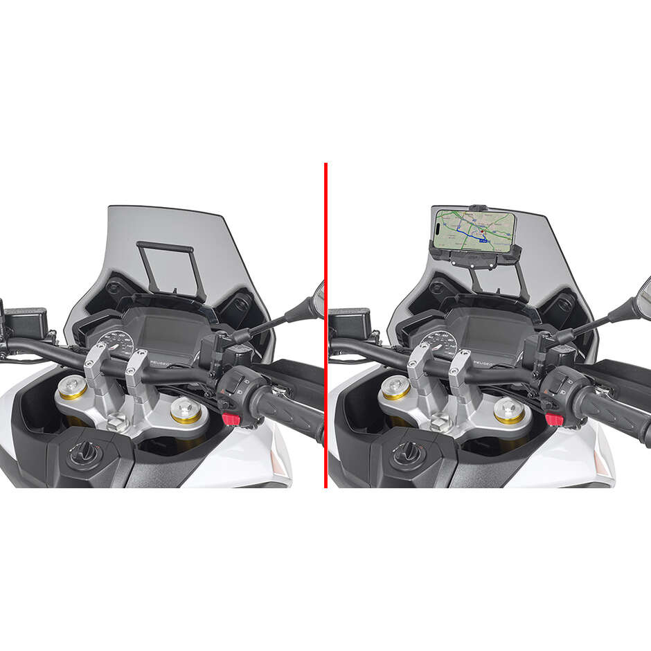 Traverse à monter derrière le pare-brise pour installer le support GPS-smartphone S902A, S920M, S920L, S95KIT et Givi FB8102 Pour PEUGEOT XP400 GT / XP400 Allure (23 > 26)