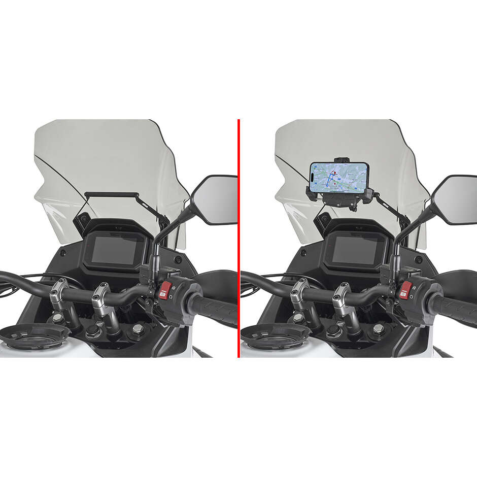 Traversino da montare dietro il cupolino per installare S902A, S920M, S920L, S95KIT e porta GPS-smartphone Givi FB1201 Per HONDA XL 750 Transalp (23 > 24)