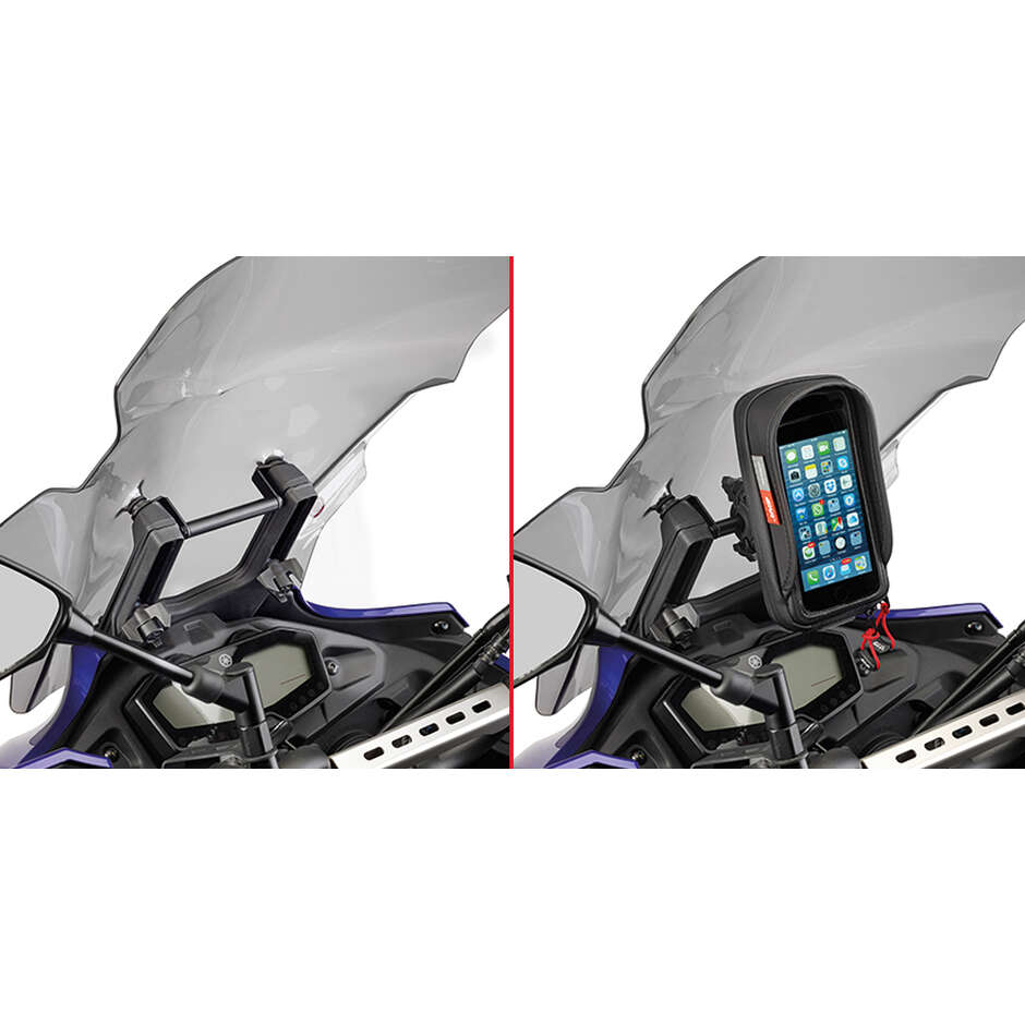 Traversino da montare dietro il cupolino per installare S902A, S920M, S920L, S95KIT e porta GPS-smartphone Givi FB2130 Per YAMAHA MT-07 Tracer (16 > 19)