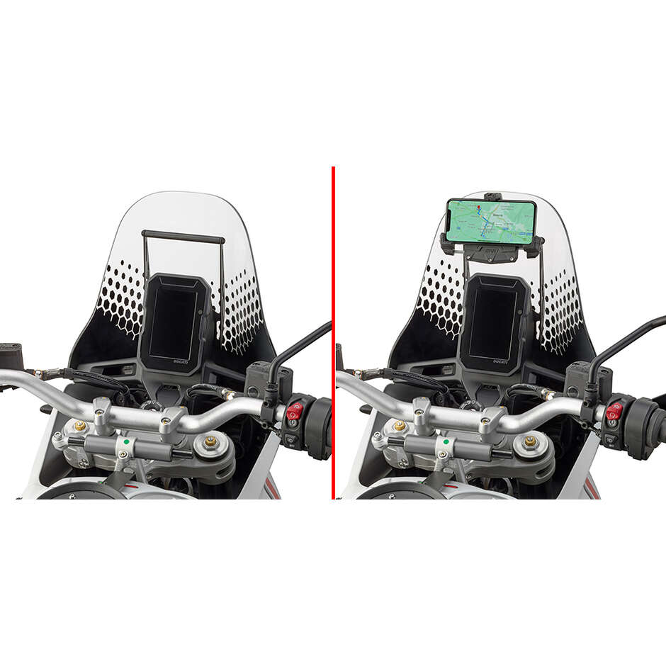 Traversino da montare dietro il cupolino per installare S902A, S920M, S920L, S95KIT e porta GPS-smartphone Givi FB7414 Per DUCATI Desert X 937 (22 > 25)