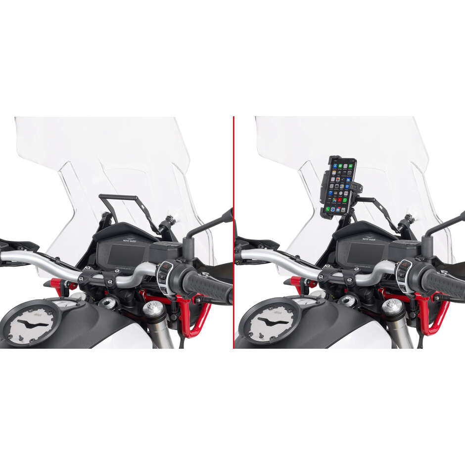 Traversino da montare dietro il cupolino per installare S902A, S920M, S920L, S95KIT e porta GPS-smartphone Givi FB8203 Per MOTO GUZZI V85 TT (19 > 23)