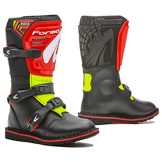 Trial Kids Boots ROCK Shape Black Red Yellow