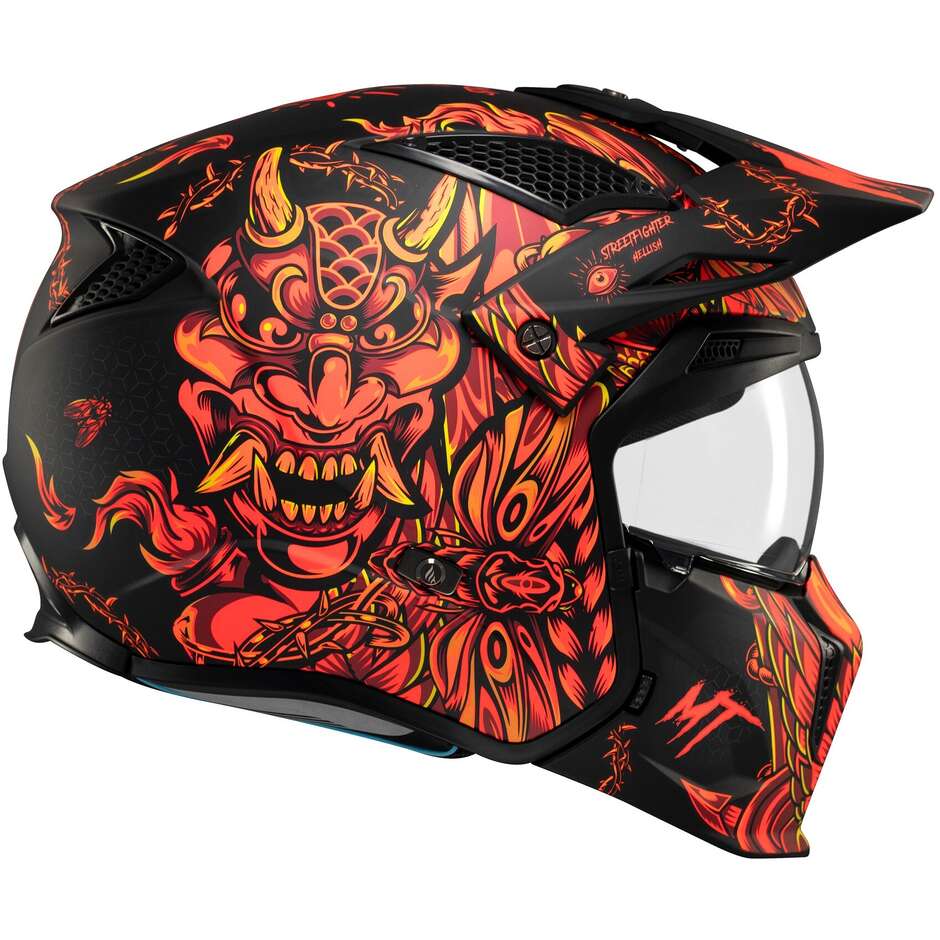 Trial Motorcycle Helmet Mt Helmets STREETFIGHTER SV S HELLISH B5 Matt