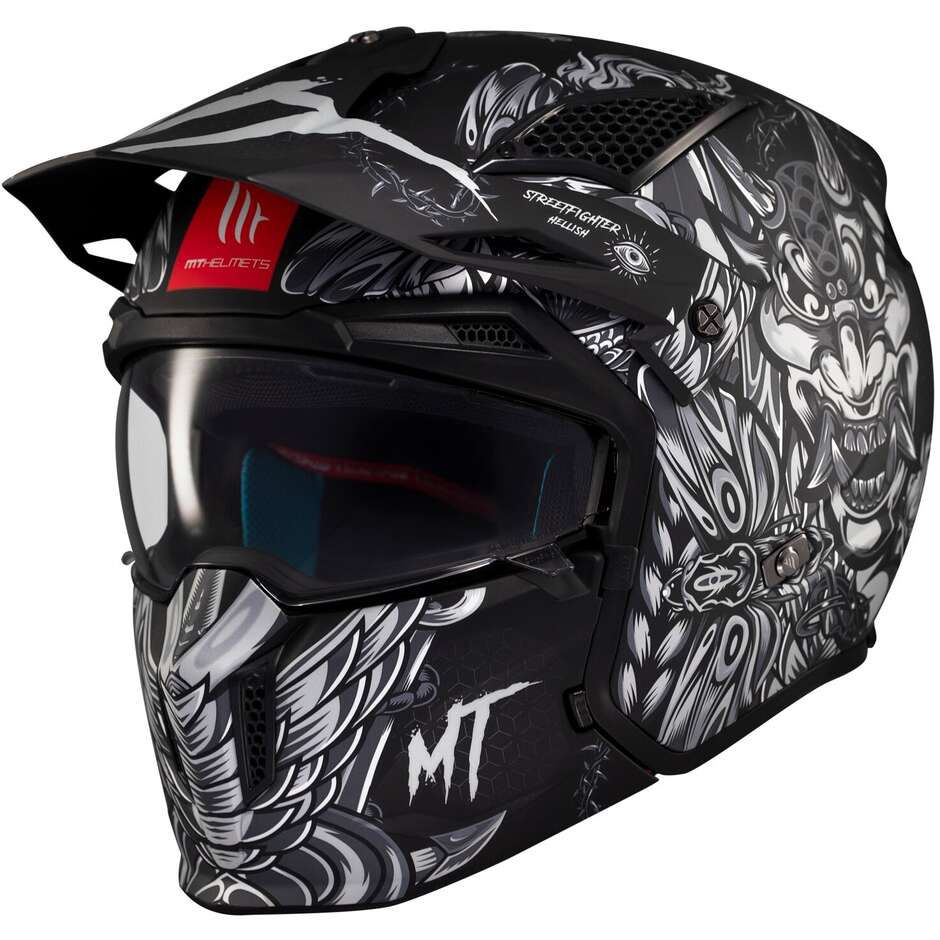 Trial-Motorradhelm Mt Helmets STREETFIGHTER SV S HELLISH B2 Matt