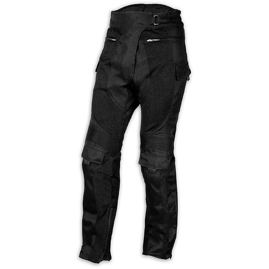 Trousers Woman Perforated Fabric A-Pro Summer Lady Black
