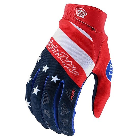 Troy Lee Design Cross Enduro Motorcycle Gloves AIR STARS & STRIPES Red Blue