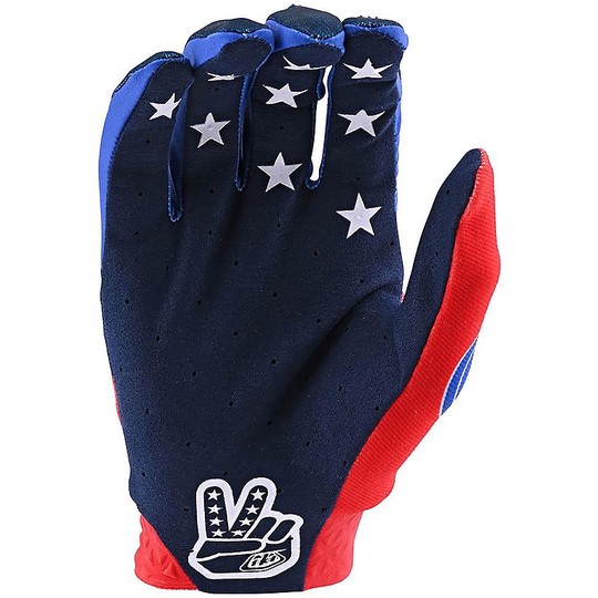 Troy Lee Design Cross Enduro Motorcycle Gloves AIR STARS & STRIPES Red Blue