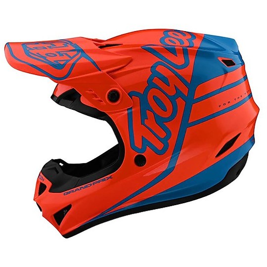 Troy Lee Design Cross Enduro Motorcycle Helmet GP SILHOUETTE Cyan Orange