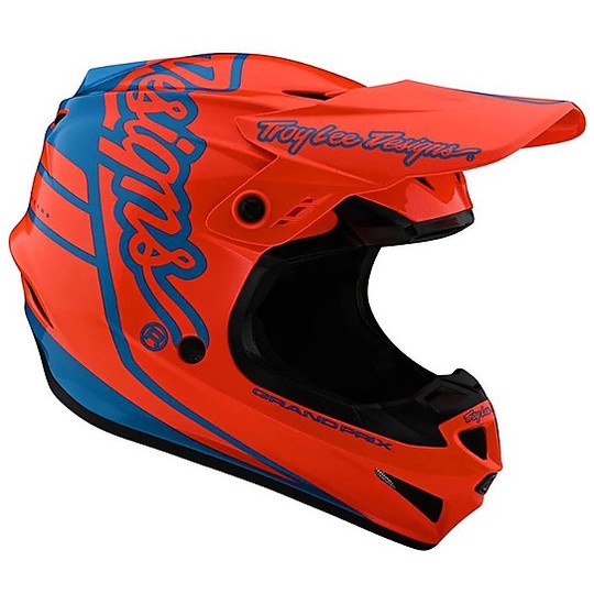 Troy Lee Design Cross Enduro Motorcycle Helmet GP SILHOUETTE Cyan Orange