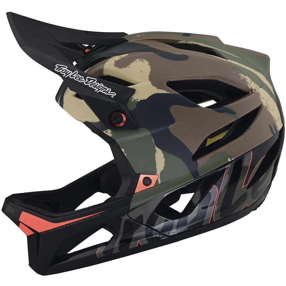 Troy Lee Design STAGE W MIPS SIGNATURE Camo ARMY Green Full Face Bike Helmet