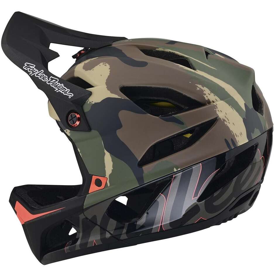 Troy Lee Design STAGE W MIPS SIGNATURE Camo ARMY Green Full Face Bike Helmet