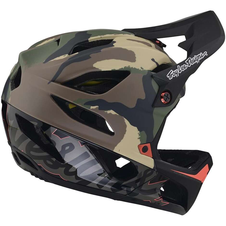 Troy Lee Design STAGE W MIPS SIGNATURE Camo ARMY Green Full Face Bike Helmet