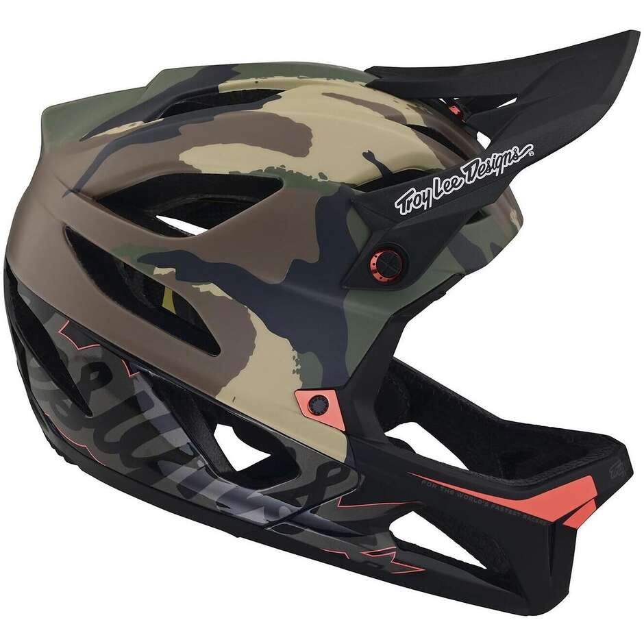 Troy Lee Design STAGE W MIPS SIGNATURE Camo ARMY Green Full Face Bike Helmet