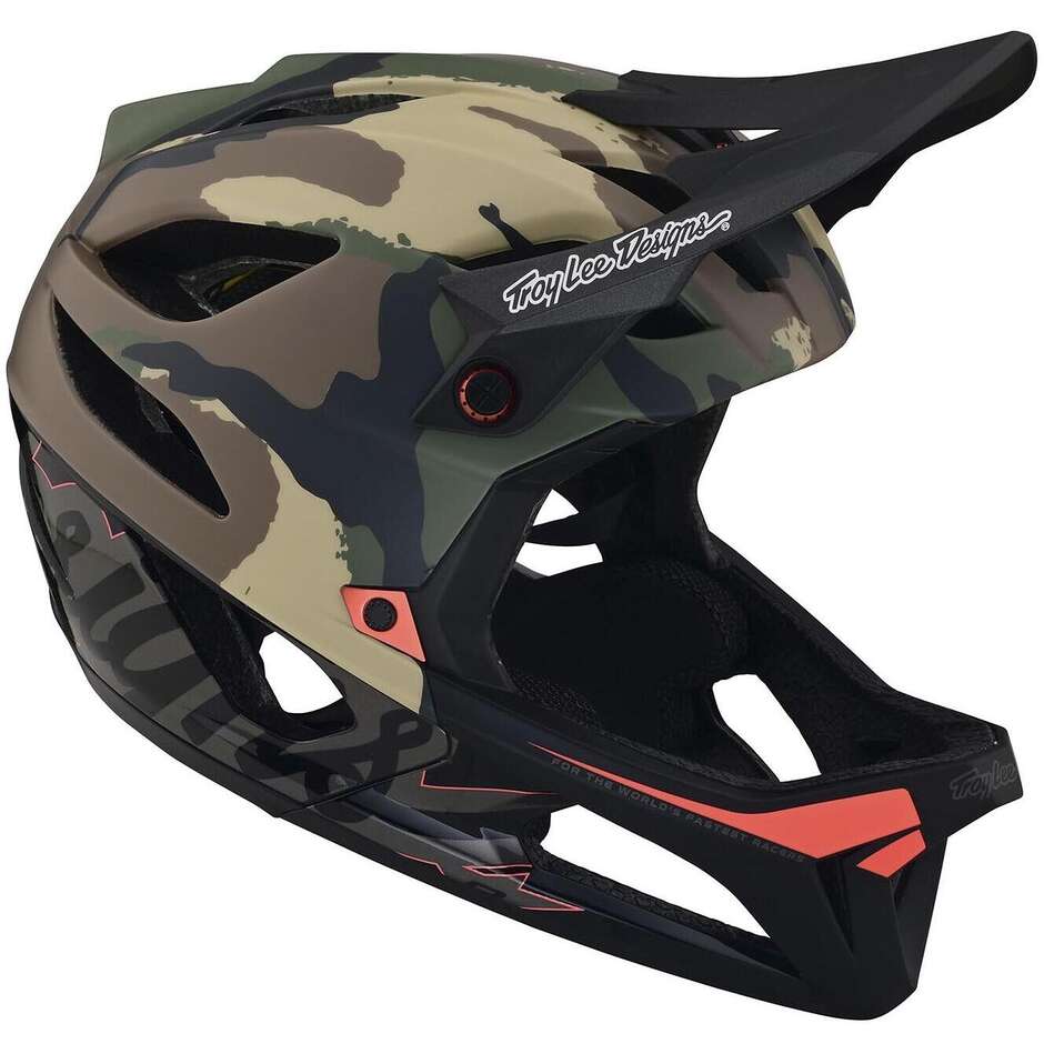Troy Lee Design STAGE W MIPS SIGNATURE Camo ARMY Green Full Face Bike Helmet