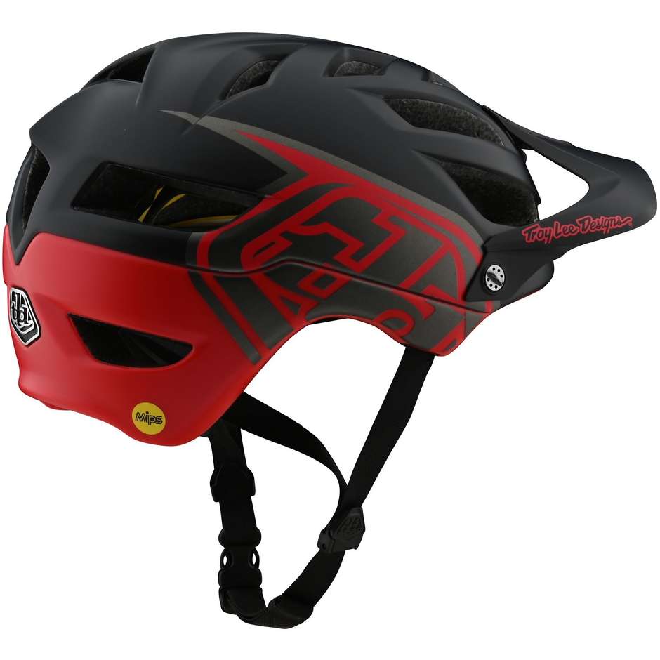 Troy Lee Designs A1 Bicycle Helmet with MIPS CLASSIC Black Red
