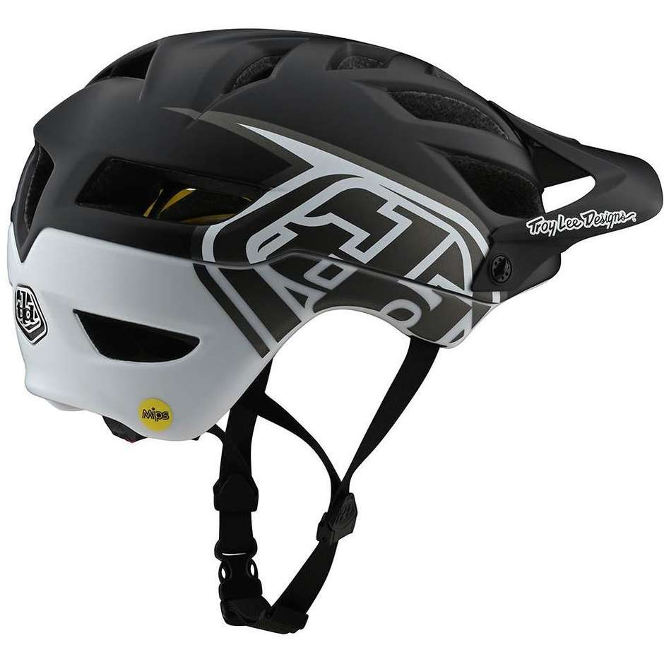 Troy Lee Designs A1 Bicycle Helmet with MIPS CLASSIC Black White