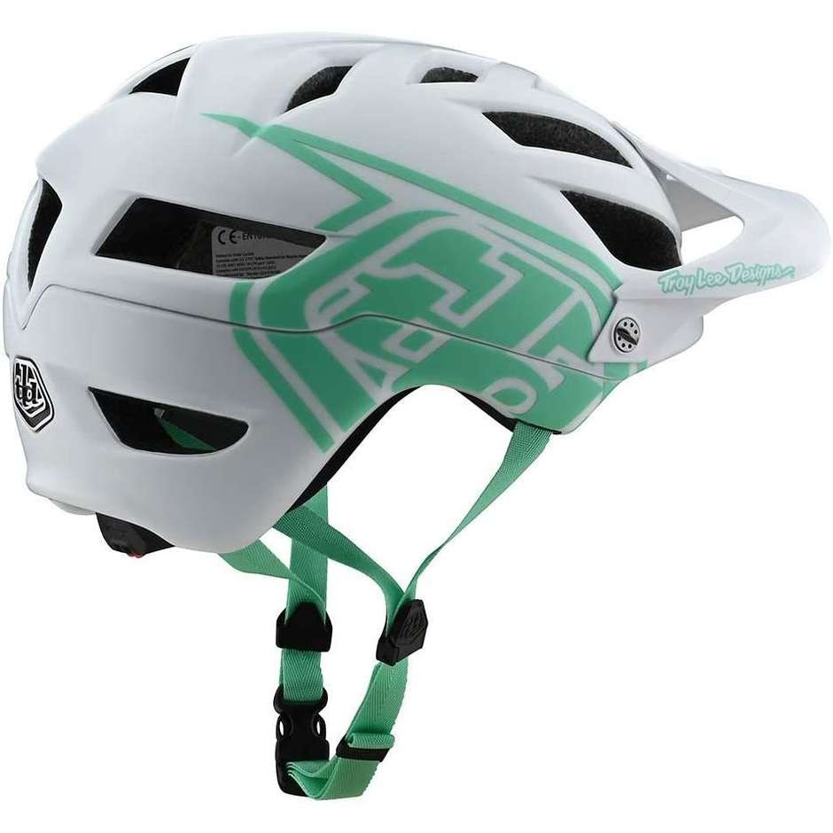 Troy Lee Designs A1 DRONE Bicycle Helmet White Aqua