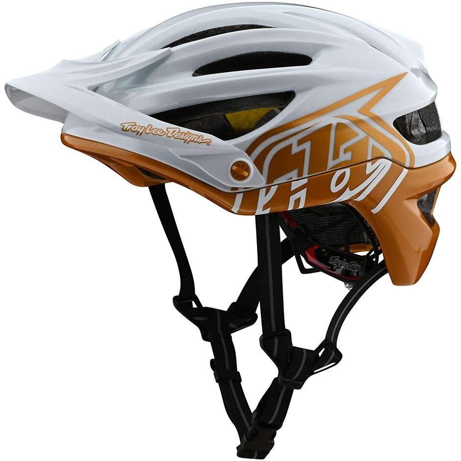 Troy Lee Designs A2 DECOY Mips MTB Helmet White Gold