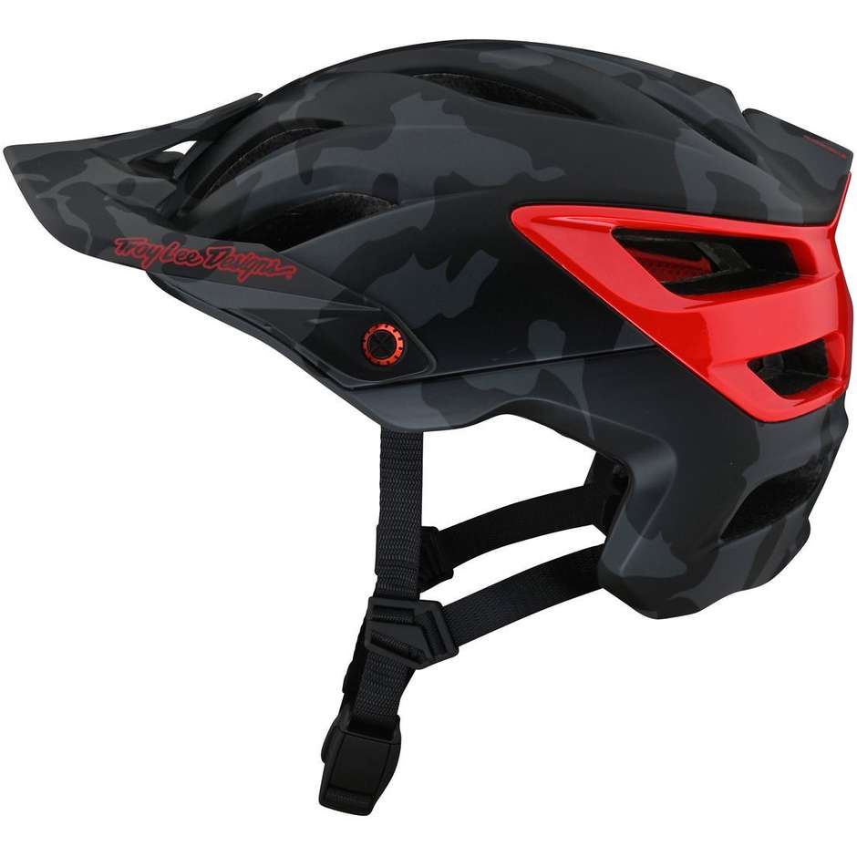Troy Lee Designs A3 Camo Gray Red MTB Bicycle Helmet