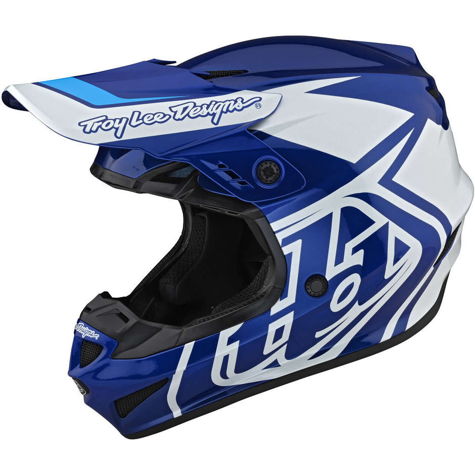 Troy Lee Designs Cross Enduro Motorcycle Helmet GP OVERLOAD Blue White