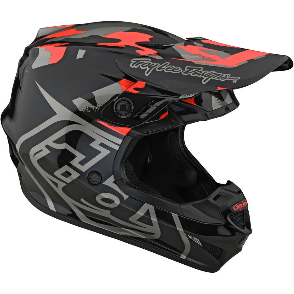 Troy Lee Designs Cross Enduro Motorcycle Helmet GP OVERLOAD Camo Black Rocket Red