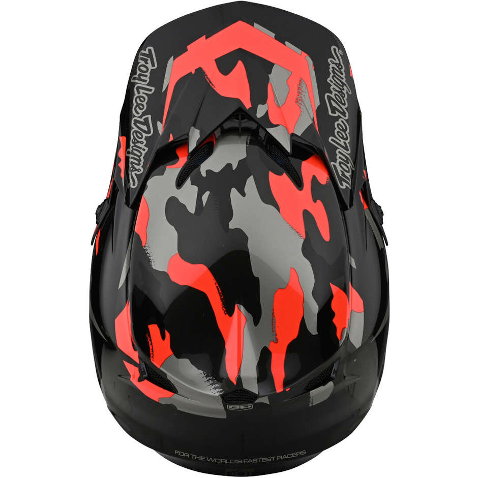 Troy Lee Designs Cross Enduro Motorcycle Helmet GP OVERLOAD Camo Black Rocket Red