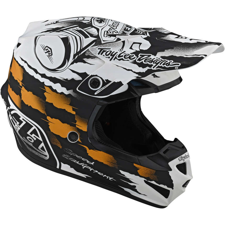 Troy Lee Designs Cross Enduro Motorcycle Helmet SE4 STRIKE White Black