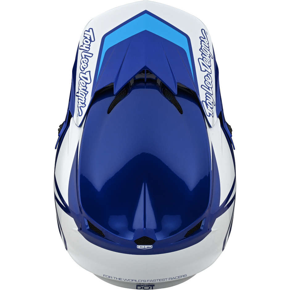 Troy Lee Designs Cross Enduro Motorradhelm GP OVERLOAD Blau Weiß