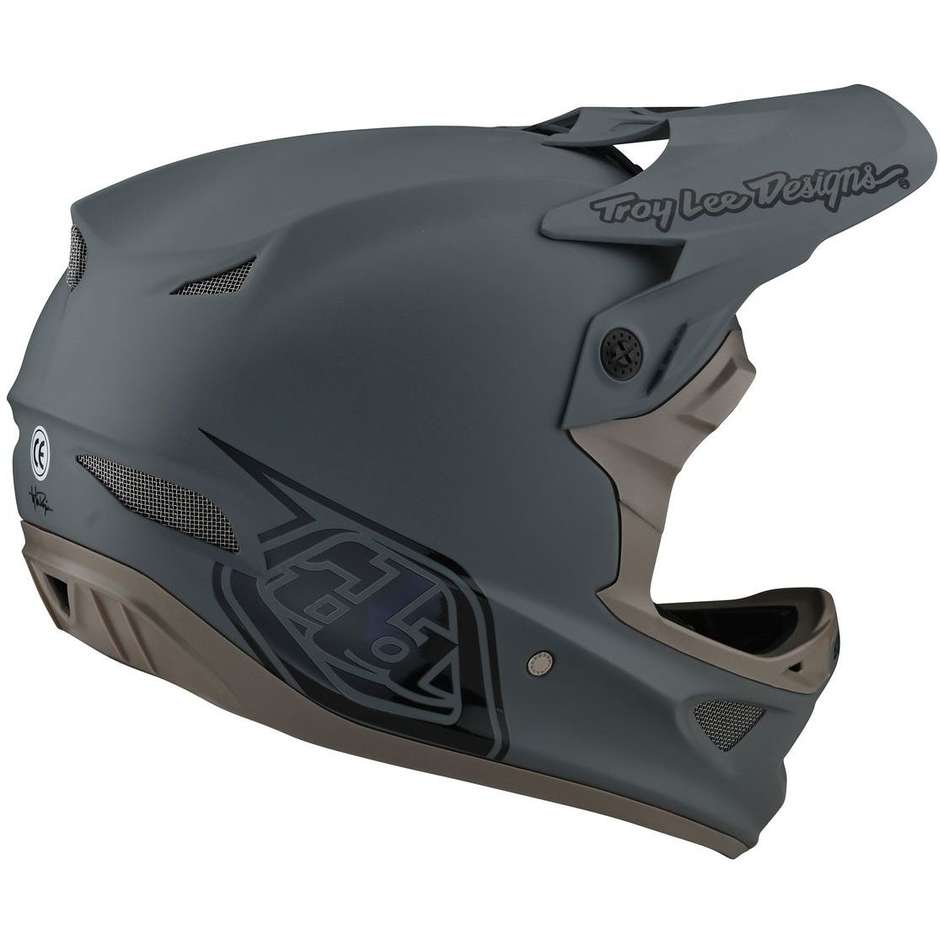 Troy Lee Designs D3 STEALTH Gray MTB Fiber Helmet