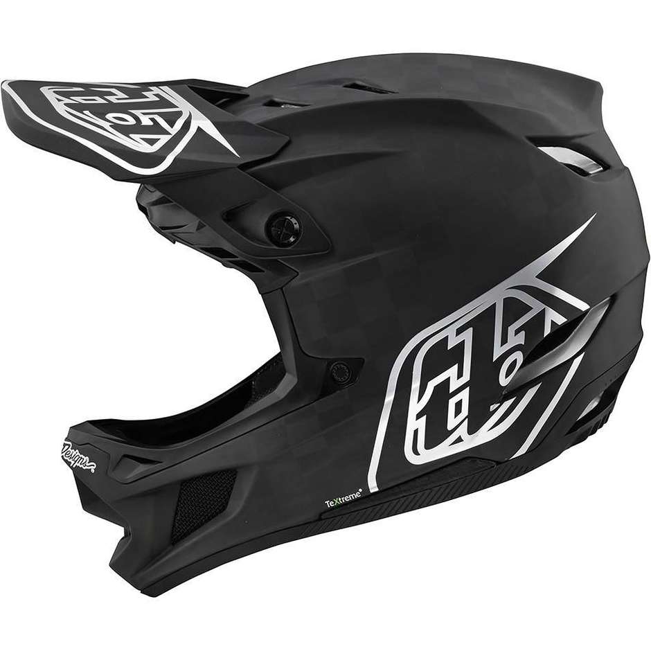 Troy Lee Designs D4 STEALTH Schwarz Silber Silber MTB Carbon Bike Helm