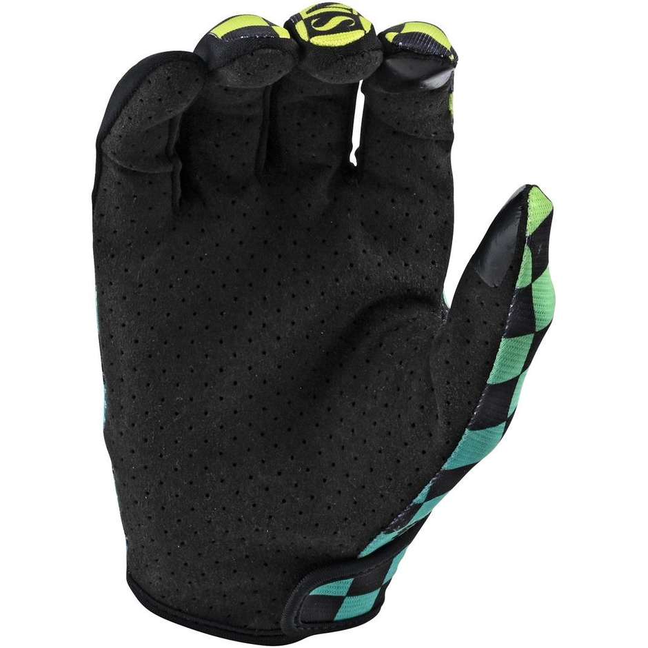 Troy Lee Designs Flowline Checkers Green Black MTB Bicycle Gloves