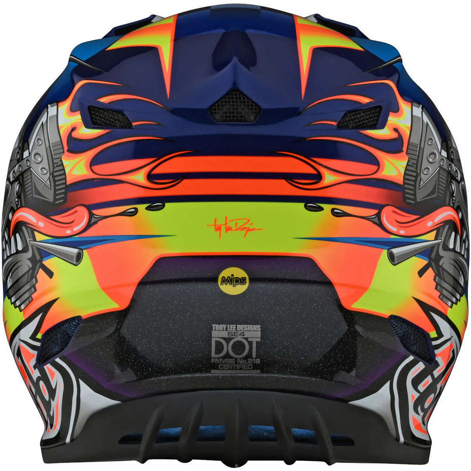 Troy Lee Designs SE4 CARB Blue Cross Enduro Motorcycle Helmet