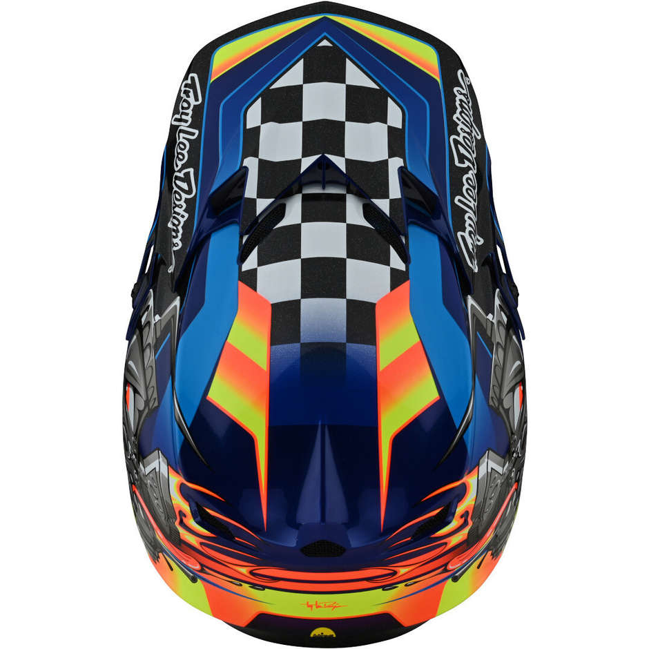 Troy Lee Designs SE4 CARB Blue Cross Enduro Motorcycle Helmet