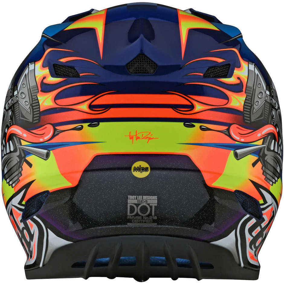 Troy Lee Designs SE4 CARB Blue Cross Enduro Motorcycle Kid Helmet