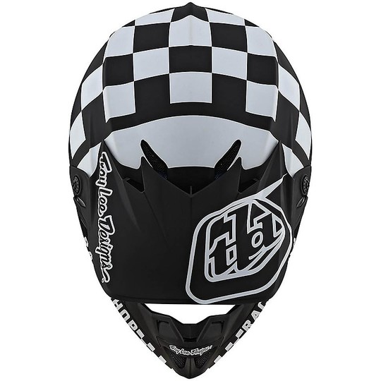 Troy Lee Designs SE4 Polyacrylit CHECKER Cross Enduro Motorradhelm schwarz weiß