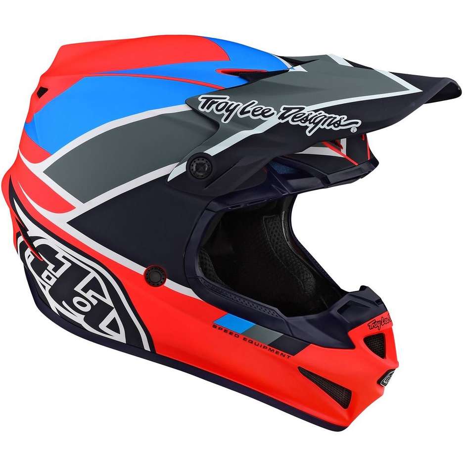 Troy Lee Designs SE4 Polyacrylite BETA Cross Enduro Motorcycle Helmet Orange Navy