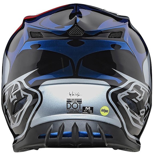 Troy Lee Designs SE4 Polyacrylite SKULLY Silver Cross Enduro Motorcycle Helmet
